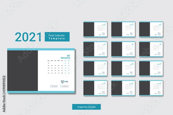 Fototapeta 2021 Desk calendar template design for corporate business with creative and professional layout