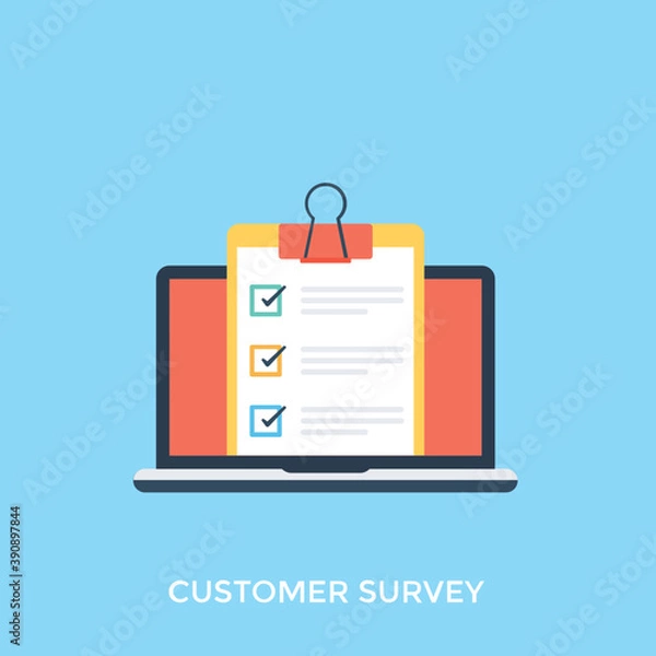 Fototapeta 
Online survey illustration, customer rating 
