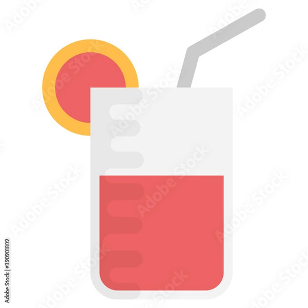 Fototapeta 
A mermaid lemonade drink flat vector icon
