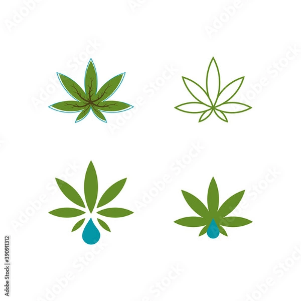 Fototapeta set of weed modern logo design