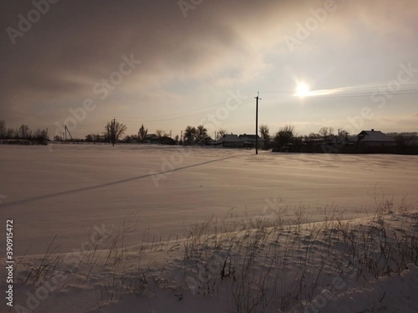 Fototapeta winter sunset