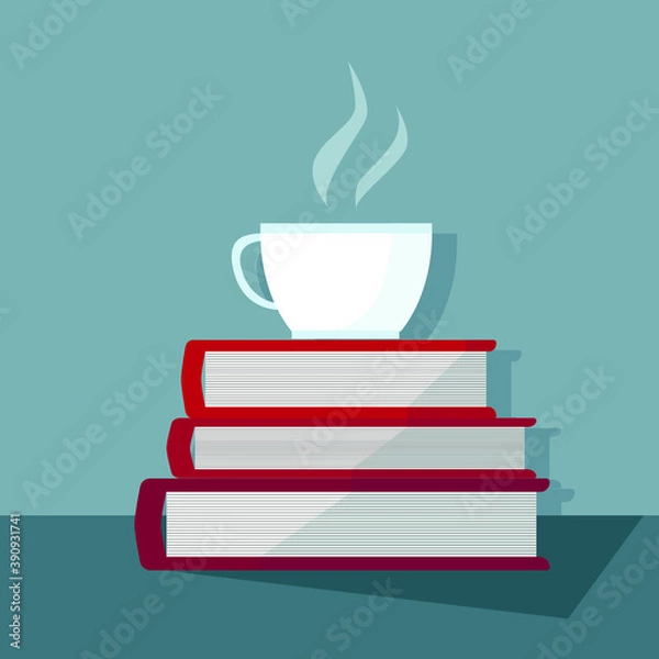 Obraz Morning cup of coffee and books