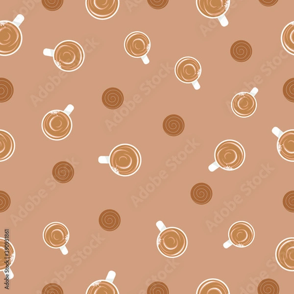Obraz Pattern with coffee and cookies