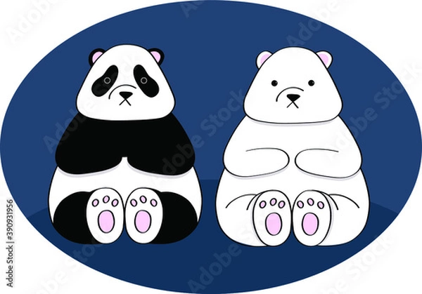 Obraz Ice bear next to a panda