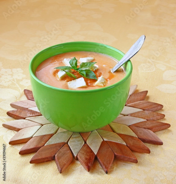 Fototapeta Soup of puree from a carrot