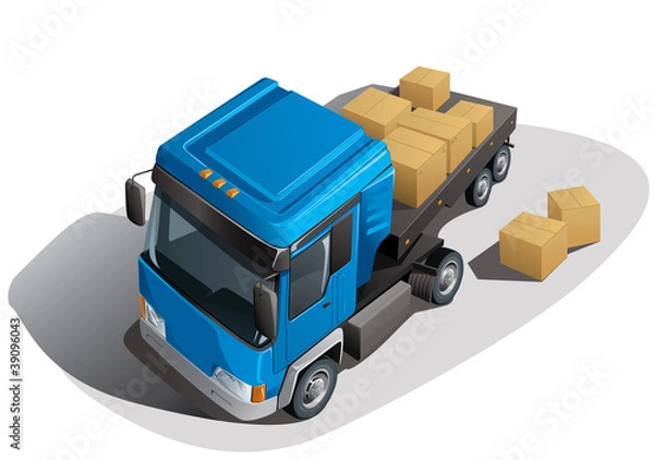 Obraz loading truck with boxes