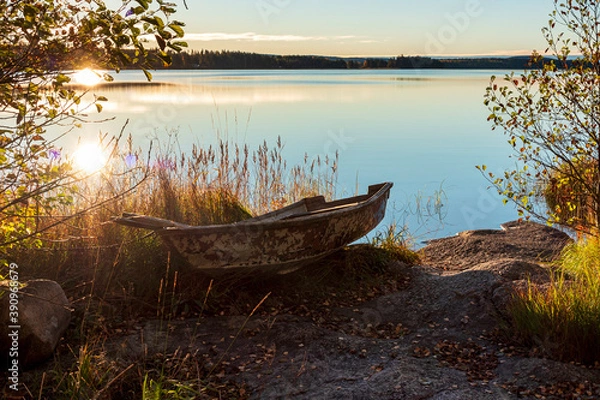 Obraz Scenic view of lake against sky at sunrise