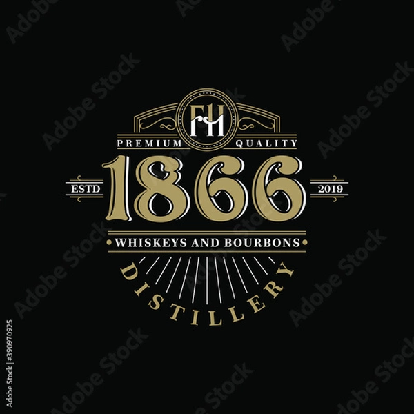 Obraz Vintage old style logo icon template