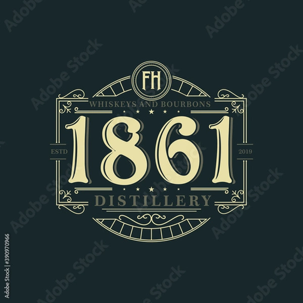 Obraz Vintage old style logo icon template