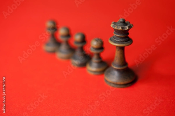 Fototapeta Business leader with his team. Chess concept.