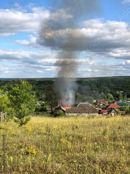 Obraz landscape with a house