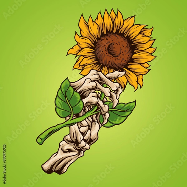Obraz Sunflower skull