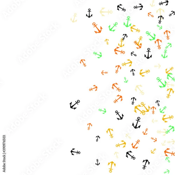Fototapeta Pretty summer background with anchors. Anchor In Cartoon Free Style. Pattern Art Illustration Vector