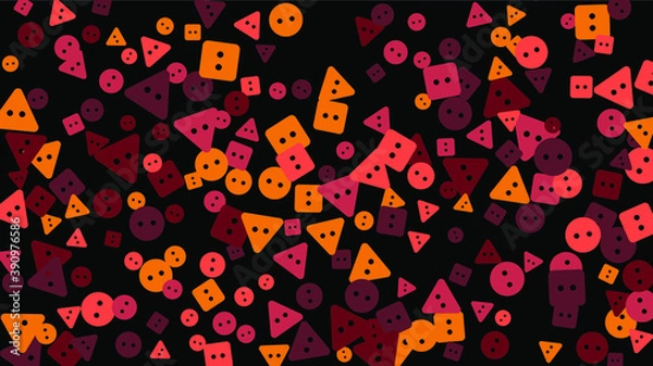 Fototapeta Festive Background with Colorful buttons. Trendy Pattern for Postcard, Print, Banner or Poster. Vector
