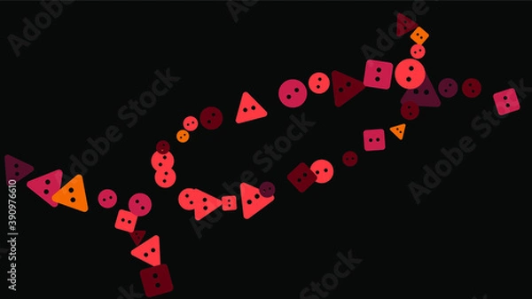 Fototapeta Festive Background with Colorful buttons. Trendy Pattern for Postcard, Print, Banner or Poster. Vector
