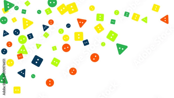 Fototapeta Festive Background with Colorful buttons. Trendy Pattern for Postcard, Print, Banner or Poster. Vector
