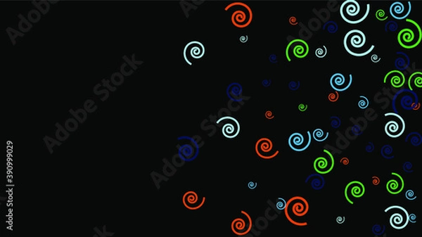 Fototapeta Festive Background with Colorful spirals. Trendy Pattern for Postcard, Print, Banner or Poster. Pretty spirals For Party Decoration, Wedding, Birthday or Anniversary Invitation. Vector