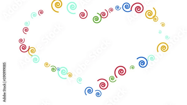 Fototapeta Festive Background with Colorful spirals. Trendy Pattern for Postcard, Print, Banner or Poster. Pretty spirals For Party Decoration, Wedding, Birthday or Anniversary Invitation. Vector