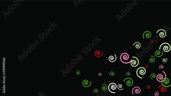Fototapeta Festive Background with Colorful spirals. Trendy Pattern for Postcard, Print, Banner or Poster. Pretty spirals For Party Decoration, Wedding, Birthday or Anniversary Invitation. Vector