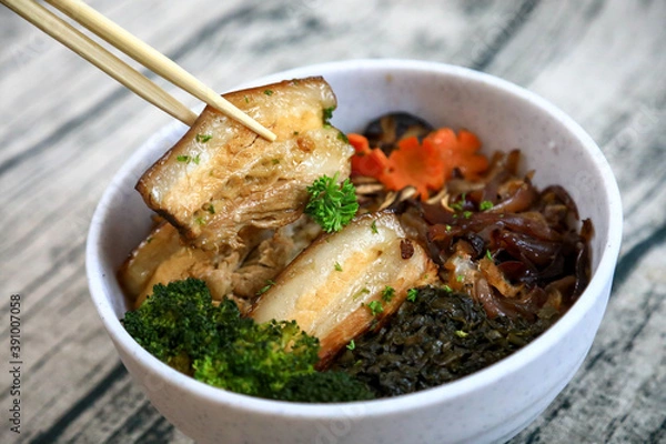 Obraz streaky pork with rice