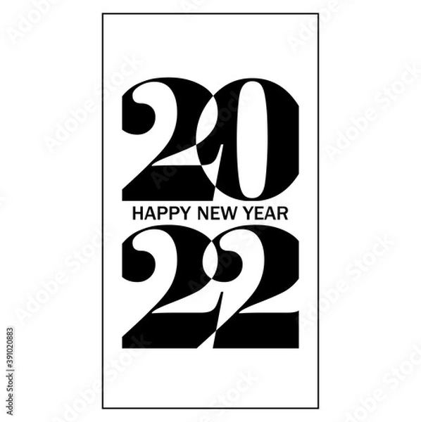 Fototapeta 2022 Happy new year vector background. Cover of card for 2022 Creative design for your greetings card, calendar, flyers, invitation, brochure, albom