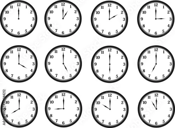 Fototapeta Daily 24 O'Clock Concept Desain Vector
