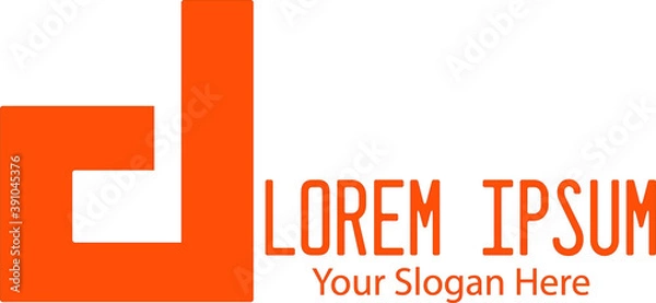 Obraz Simple Logo Aphabet Initial D Desain Vector