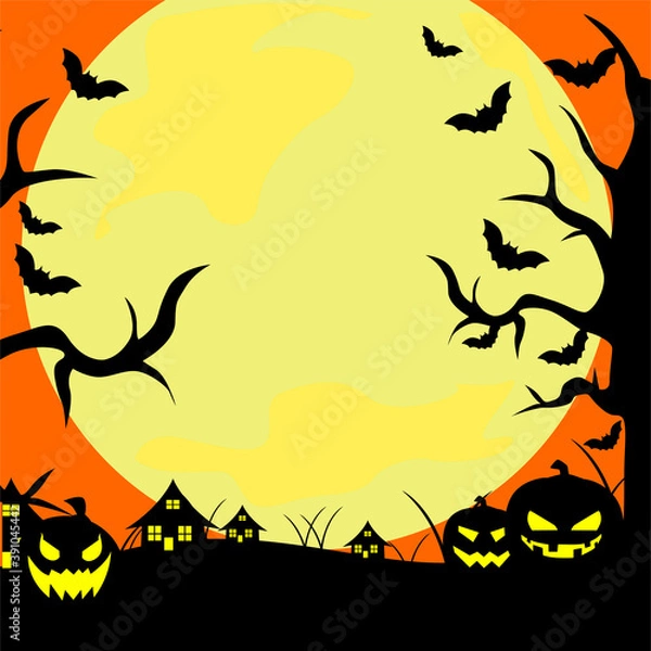 Obraz halloween vector flat design frame background