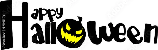 Obraz Happy Halloween Greeting Text Vector