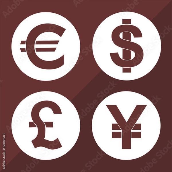 Obraz Money Currency Set Icon Desain Vector