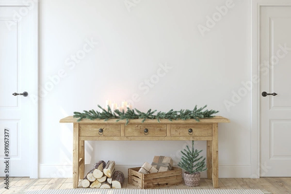 Obraz Makieta wnętrza i ramy. Renderowanie 3D.