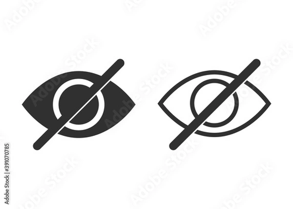 Obraz Eye icon isolated on white background. Vector illustration.