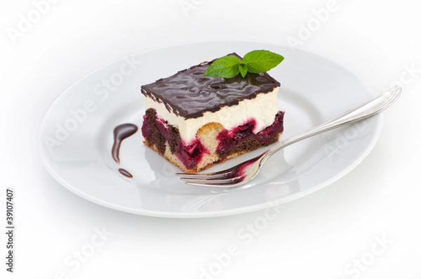 Obraz Chocolate cherry cake.