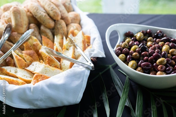 Fototapeta bread and olives