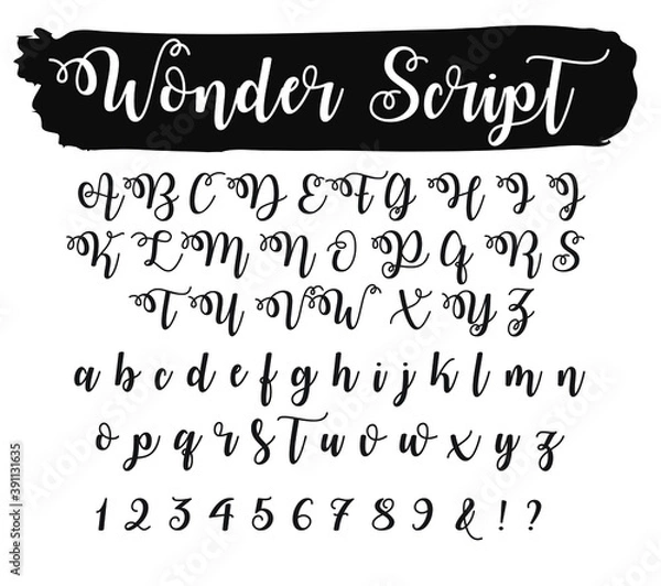 Obraz Wonder Script Cursive Font Alphabet