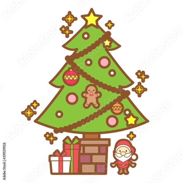 Obraz クリスマスツリー　イラスト素材