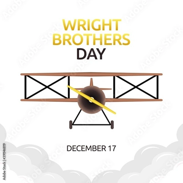 Fototapeta Wright Brithers Day Vector Illustration. Suitable for greeting card poster and banner.