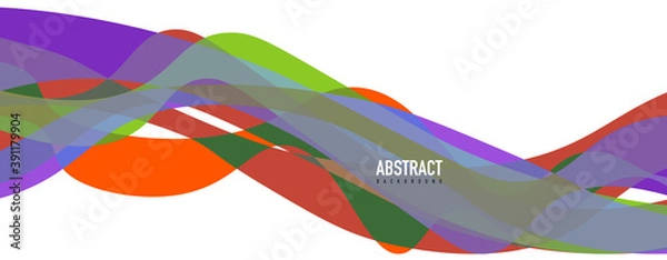 Fototapeta Fluid wave colorful abstract background. Dynamic colorful vibrant vector design