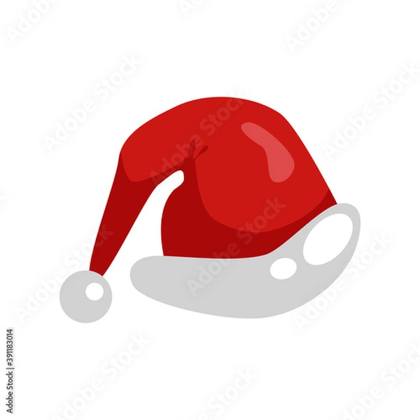 Obraz Santa hat isolated on a white background. Vector illustration.