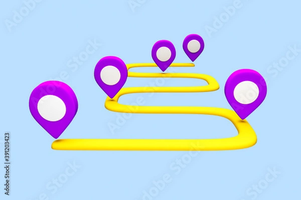 Fototapeta Dashboard theme creative infographic of city map navigation. 3d rendering. 3d illustration
