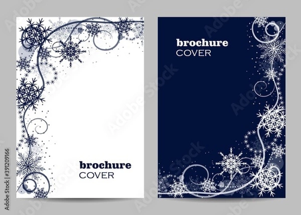 Obraz Modern brochure cover design with winter pattern
