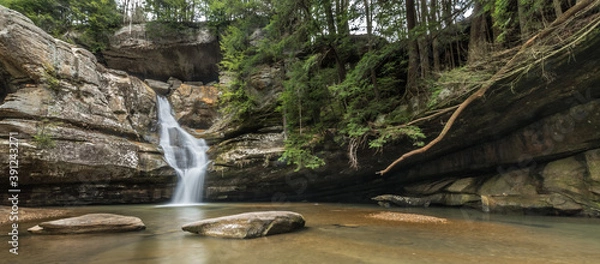 Obraz Wide Angle Lower Falls Hocking Hills