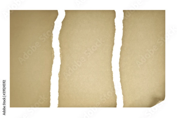 Obraz old paper torn into three pieces