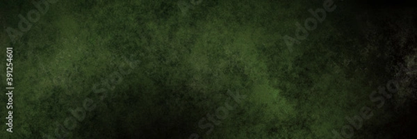 Fototapeta Grunge green grain background, distressed vintage textured cloudy design, framed Christmas or St Patrick's day banner