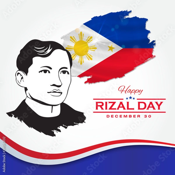 Obraz Happy Rizal Day greeting card. vector illustration for greeting card, .poster and banner