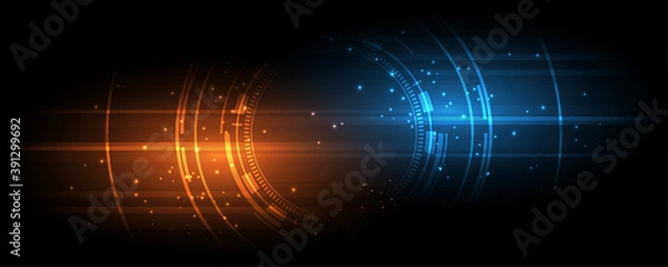 Fototapeta Technology background Hi-tech communication concept innovation abstract background vector illustration

