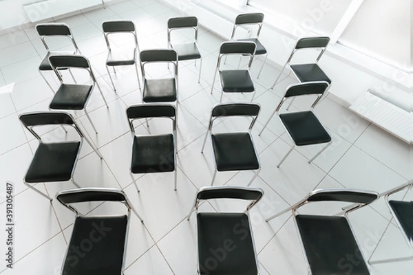 Fototapeta top view. empty bright conference room. photo with copy space