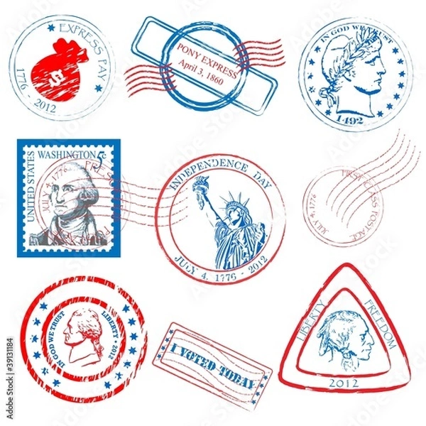 Obraz Historical Stamps Collection Set