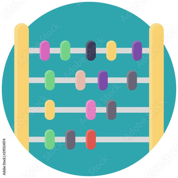 Fototapeta 
A counting frame, calculating tool, flat vector icon design
