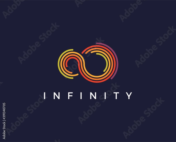 Fototapeta minimal infinity logo template - vector illustration